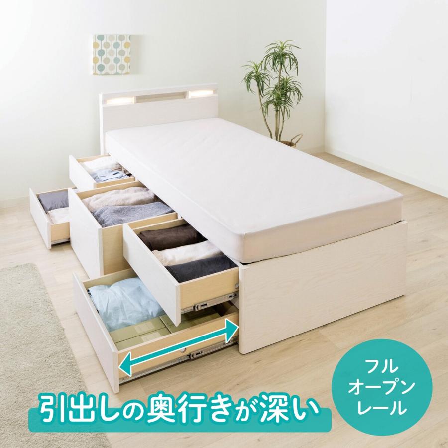 ニトリ（NITORI） ベッド ベッドフレーム 大容量の深引出が便利な機能