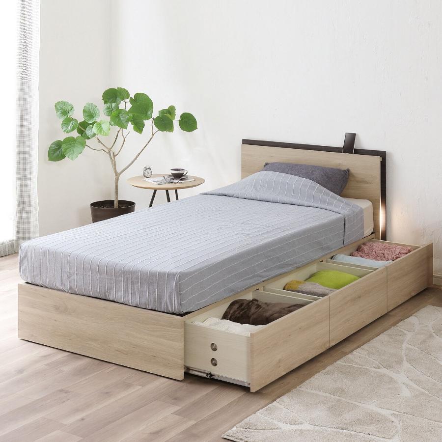 ニトリ（NITORI） シングル 照明・コンセント付き収納ベッドフレーム