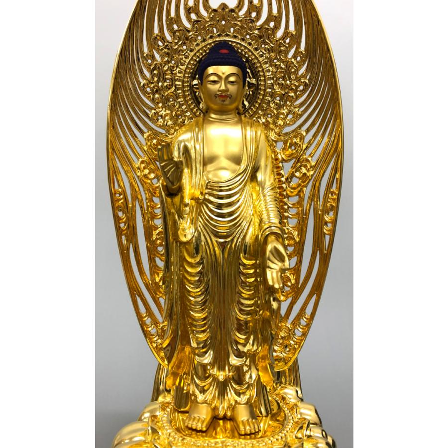 特別仕立 阿弥陀如来 7寸 金箔 来迎雲 舟型水煙光背 G-8 : 十八羅かん