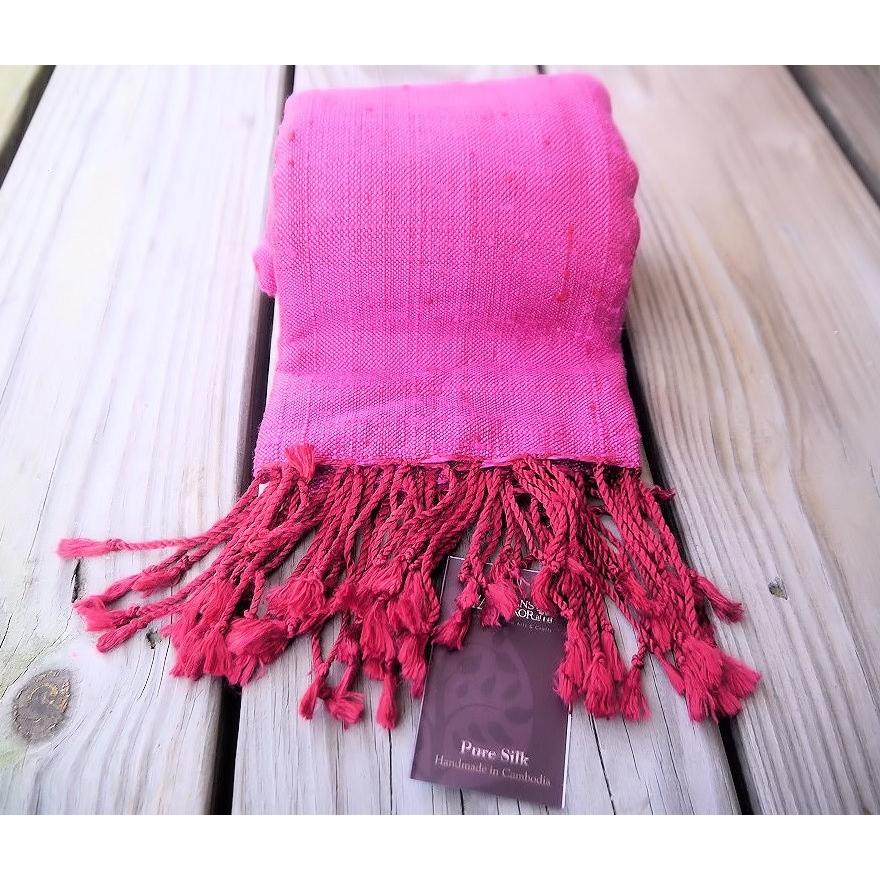 暖かさと華やかさを持ったカラフルなシルク厚手ビッグサイズストール