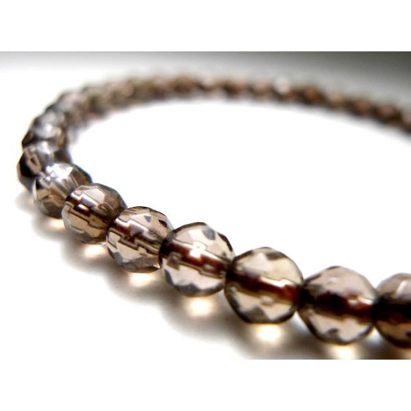64面カット スモーキークォーツ ブレスレット 4mm パワーストーン