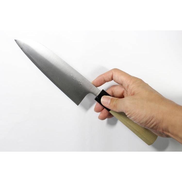 青紙スーパー ステン割込 三徳包丁 165mm 水牛八角柄 プレゼント