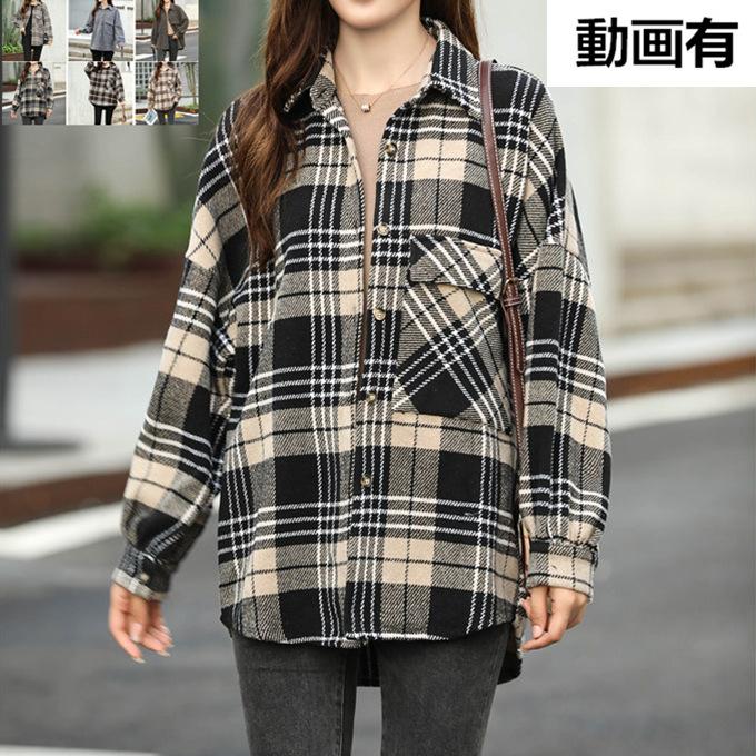 アウター レディース 冬 チェックジャケット チェック メルトン