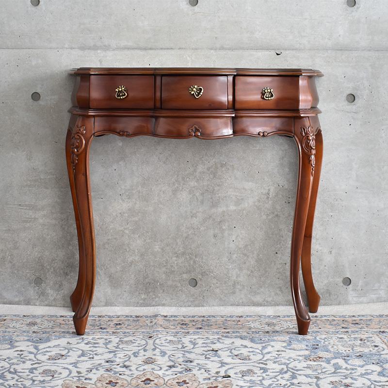 アンティーク コンソールテーブル デスク 机 おしゃれ 引き出し