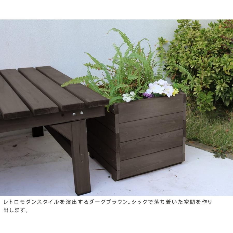 プランター おしゃれ 植木鉢 鉢植え 木製 天然木 木目 アンティーク