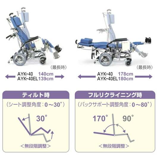 カワムラサイクル AYK-40 ティルト&フルリクライニング車椅子 あい