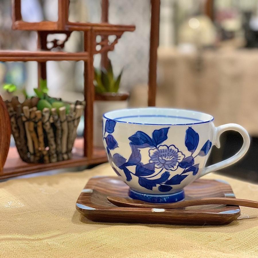 スープカップ カフェオレボウル マグ スープ 皿 スープ皿 青花 染付