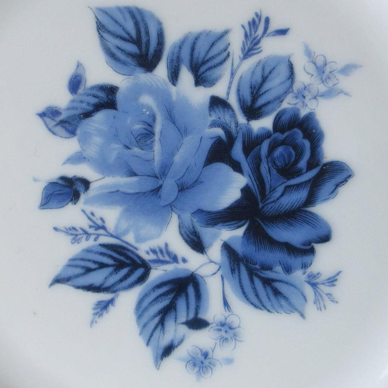 スープ皿 プレート 洋食器 クープ 青色 薔薇 ローズ 花柄 サラダ