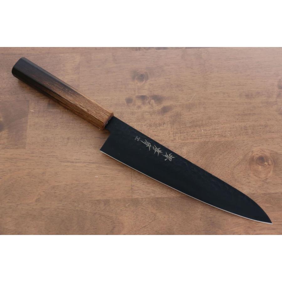 堺 孝行 黒影 V金10号 鎚目 テフロン加工 牛刀包丁 和包丁 210mm 樫焼