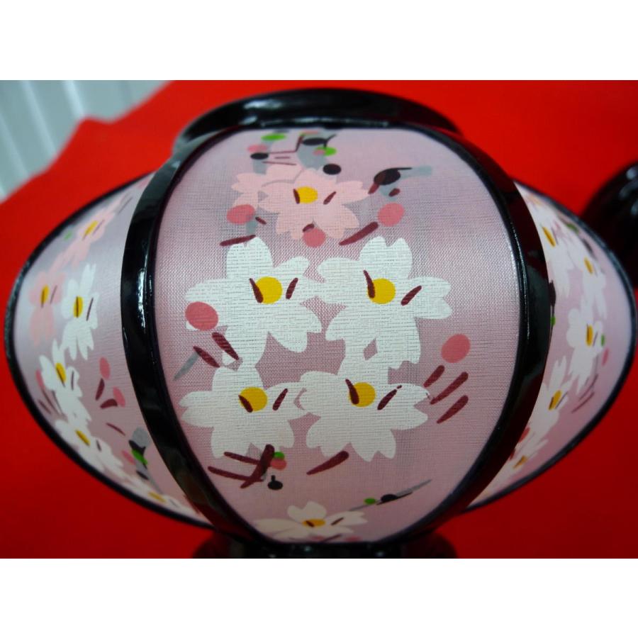 雛まつり☆ぼんぼり単品☆木製絹張雪洞コードレス京菊灯ピンク桜13号