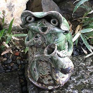 信楽焼 カッパオス 小 縁起物のかっぱ置物 陶器カッパ しがらき 焼き物