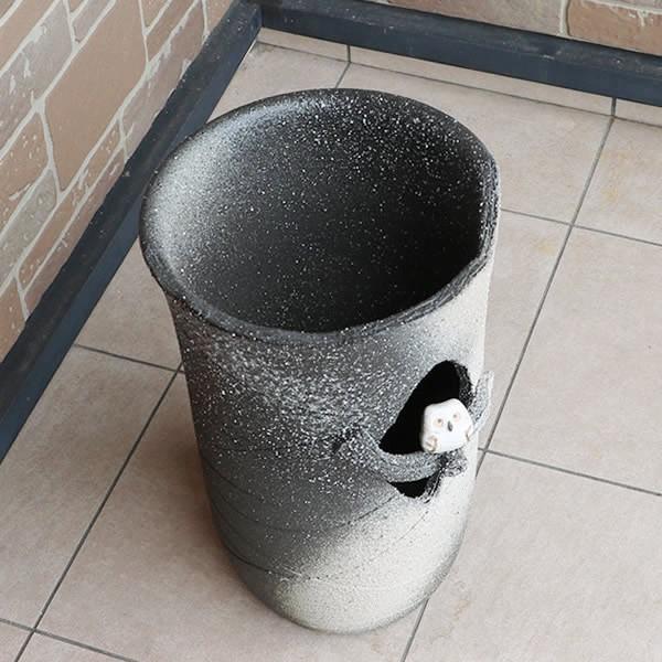 傘立て 陶器 信楽焼 おしゃれ スリム フクロウ 傘入れ モダン シンプル