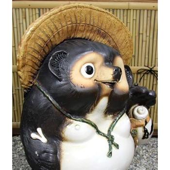 信楽焼 30号福ひねり狸 たぬき タヌキ 開運 縁起物 可愛い 陶器 商売