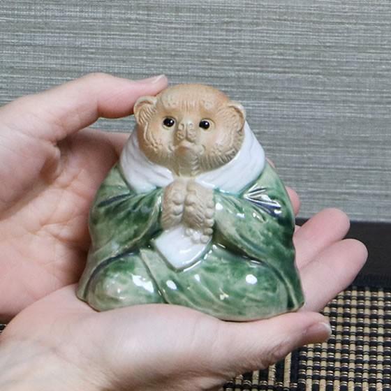 信楽焼 座りお坊さん狸 和尚 合掌 たぬき タヌキ 開運 縁起物 可愛い