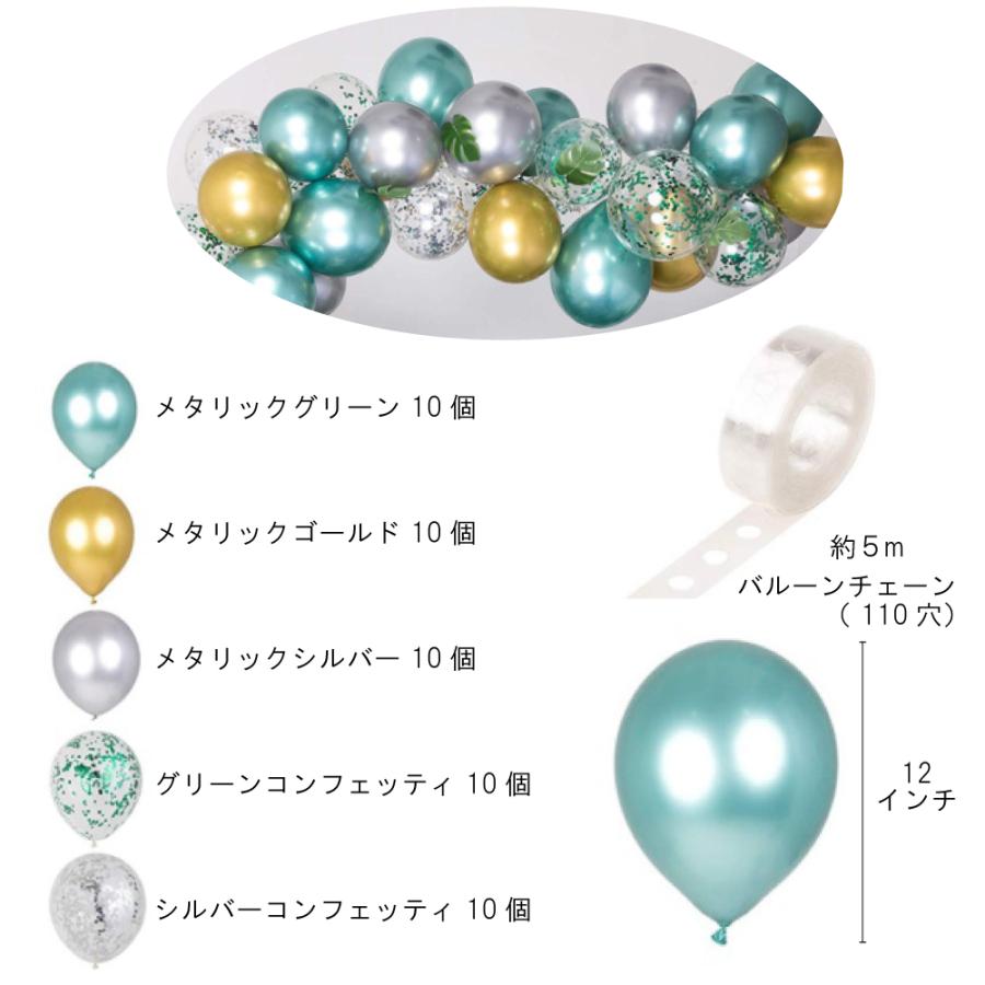 誕生日 飾り付け バルーンガーランドキット 50個風船 紙吹雪