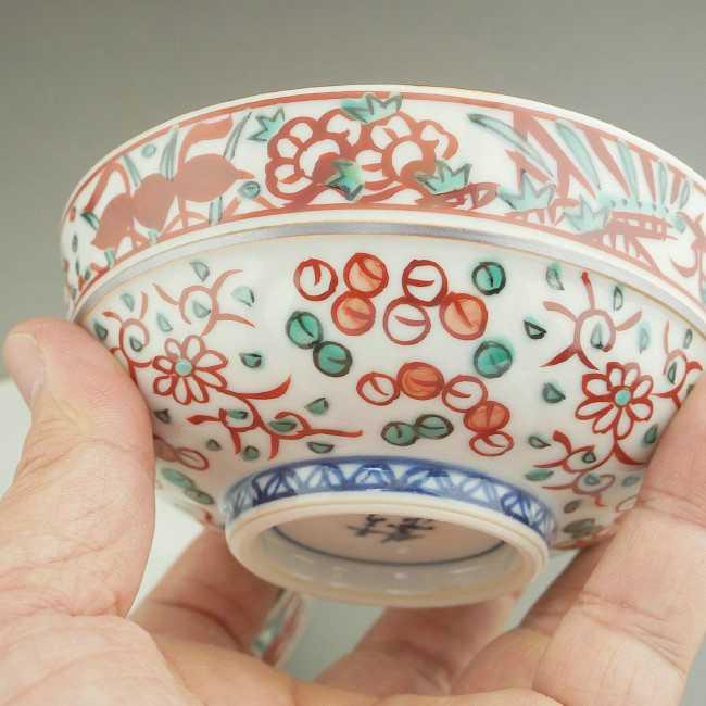 京焼 清水焼 彫赤絵花鳥ご飯茶碗 雙楽 小 : 松韻堂 Yahoo!店 - 通販