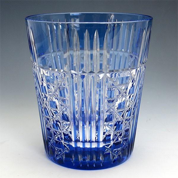 江戸切子 カガミクリスタル ロックグラス 五本溝に四角籠目 : お値打ち