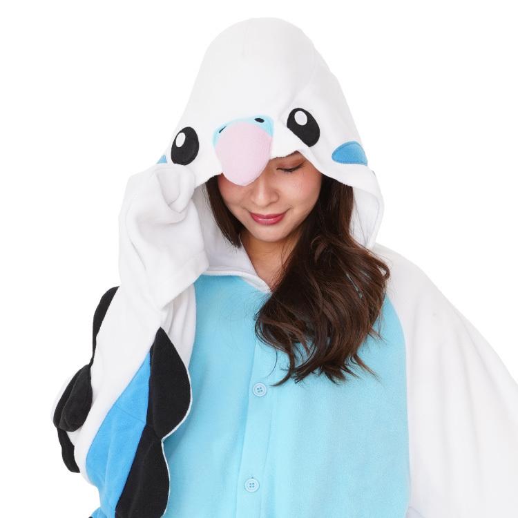 着ぐるみ パジャマ 大人用 インコBL アニマル ハロウィン フリース