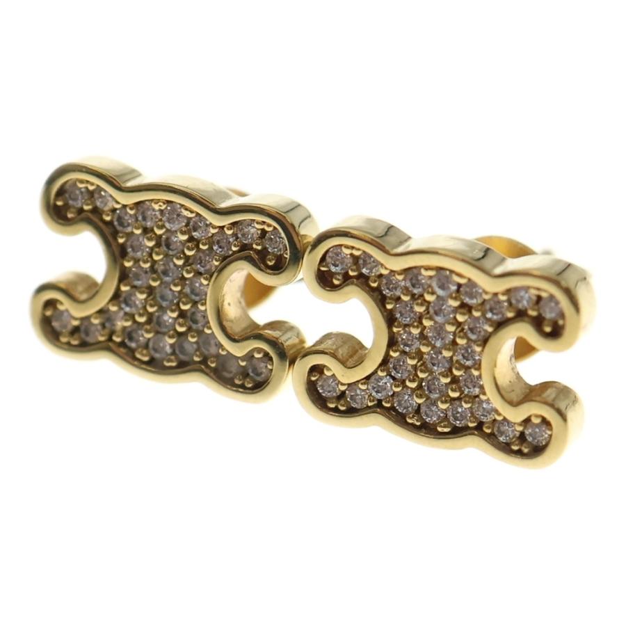 CELINE（セリーヌ） トリオンフ スタッズ ラインストーン ピアス