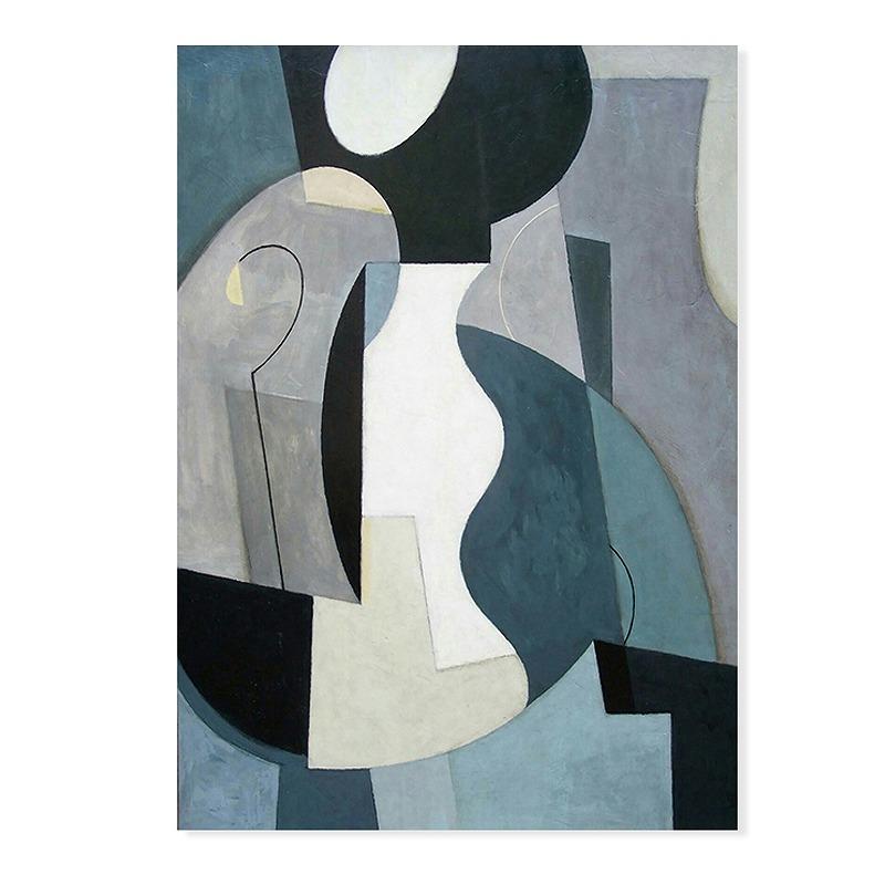 額付 アートポスター アートフレーム 抽象画ブルーグレー デザインNO-B