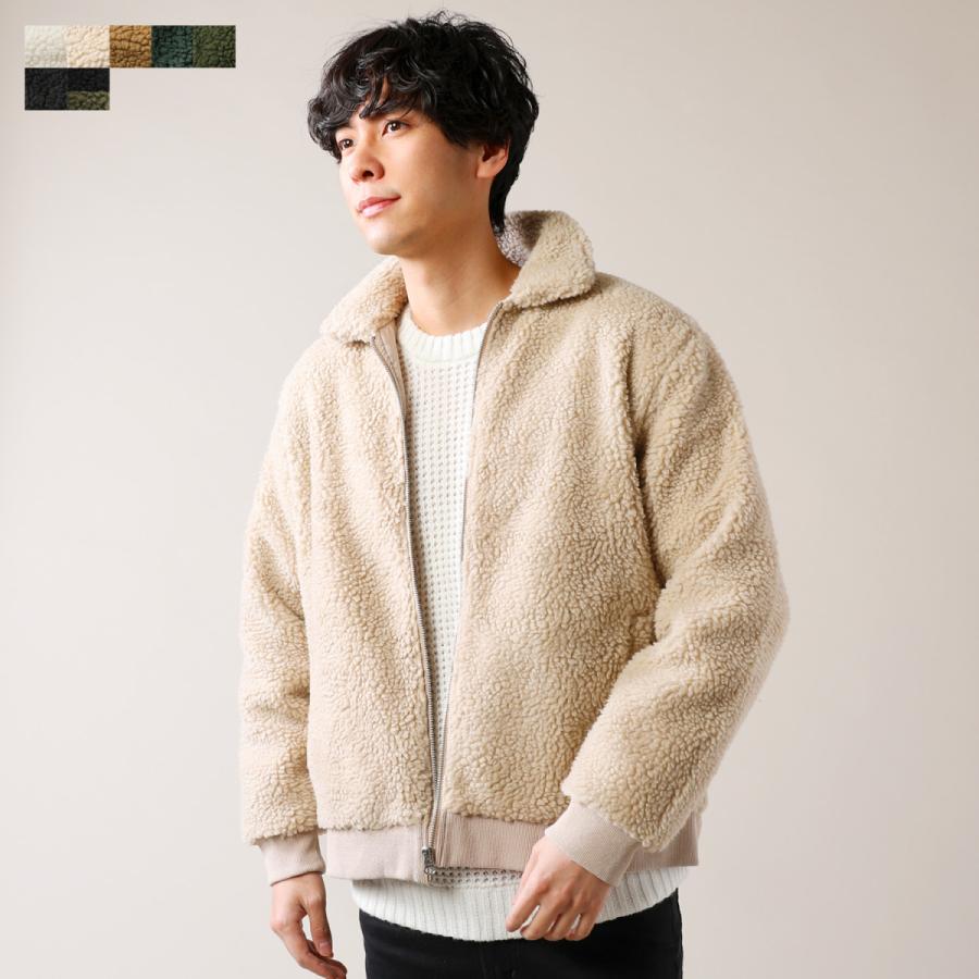 ボアジャケット メンズ ボア 冬 ラフ シンプル キャメル M L XL