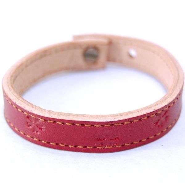 小桜柄 レザーブレスレット ヌメ革 和柄 : 工房壱Yahoo!店 - 通販