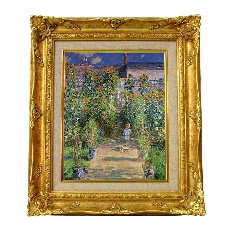 世界の名画 モネ ヴェトゥイユの画家の庭 ジクレーキャンバス複製画