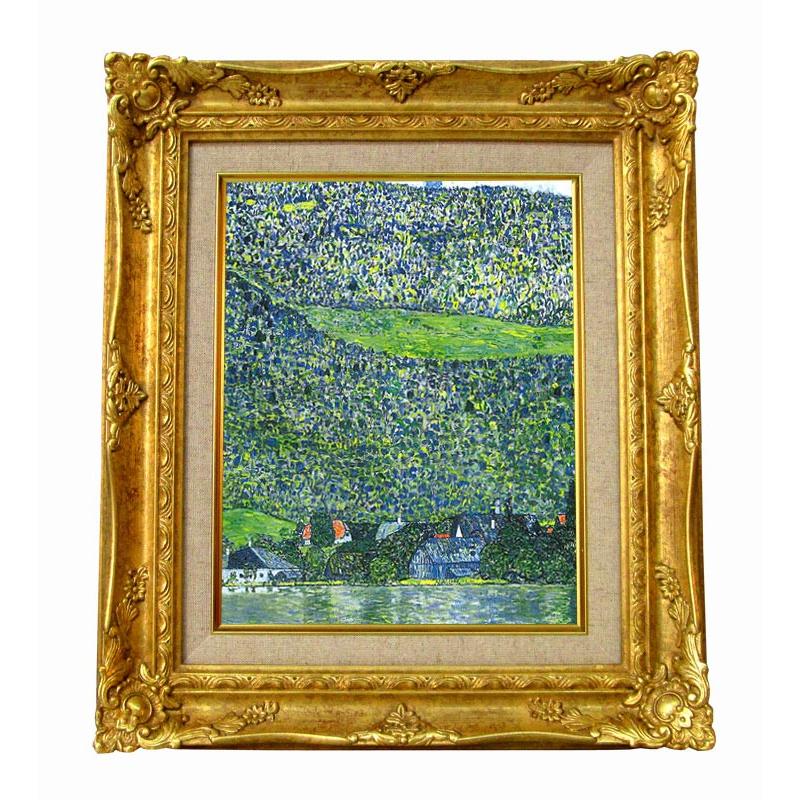 世界の名画 クリムト アッター湖畔のリッツベルク ジクレーキャンバス