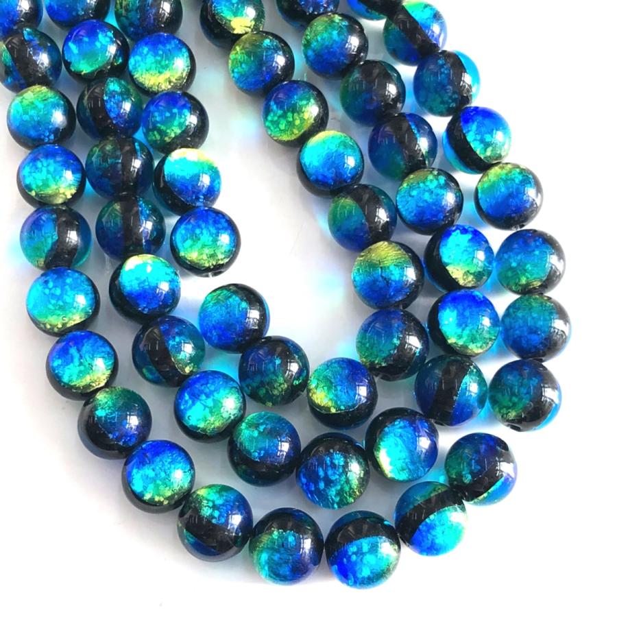 ケラママリン 12mm 連売り 33粒 蓄光ホタルガラス とんぼガラス