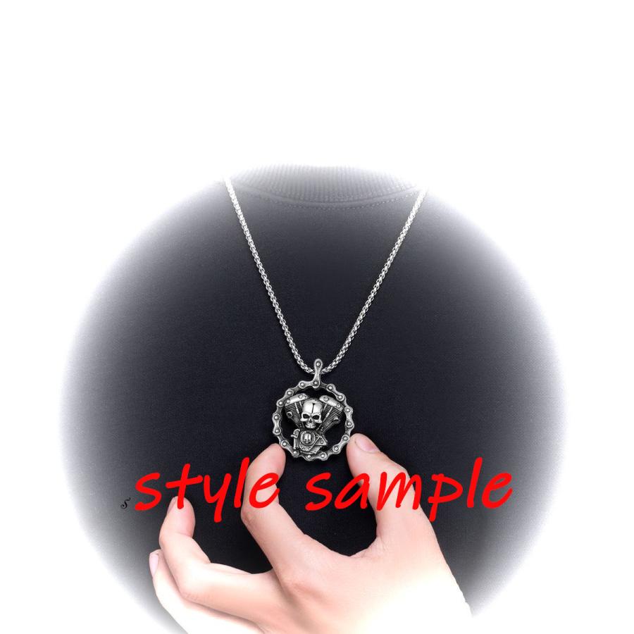 ネックレス スカル ロック V-twin ハーレーダビッドソン ステンレス製