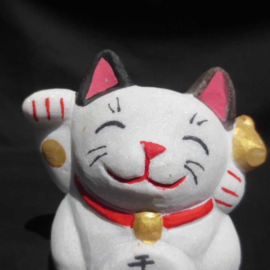 招き猫 置物 開店祝い 大理石 招福 ねこ ネコ 猫 Cat 右手を挙げた