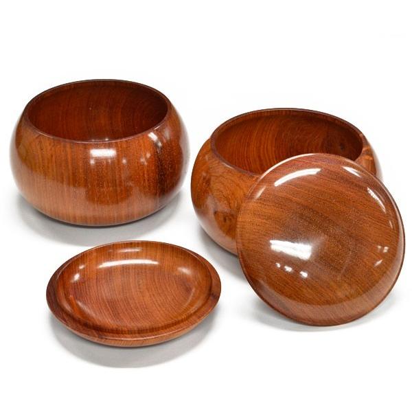 囲碁 木製碁笥 本花梨 特大 数量限定特売品 ※蛤碁石36号まで収納可能