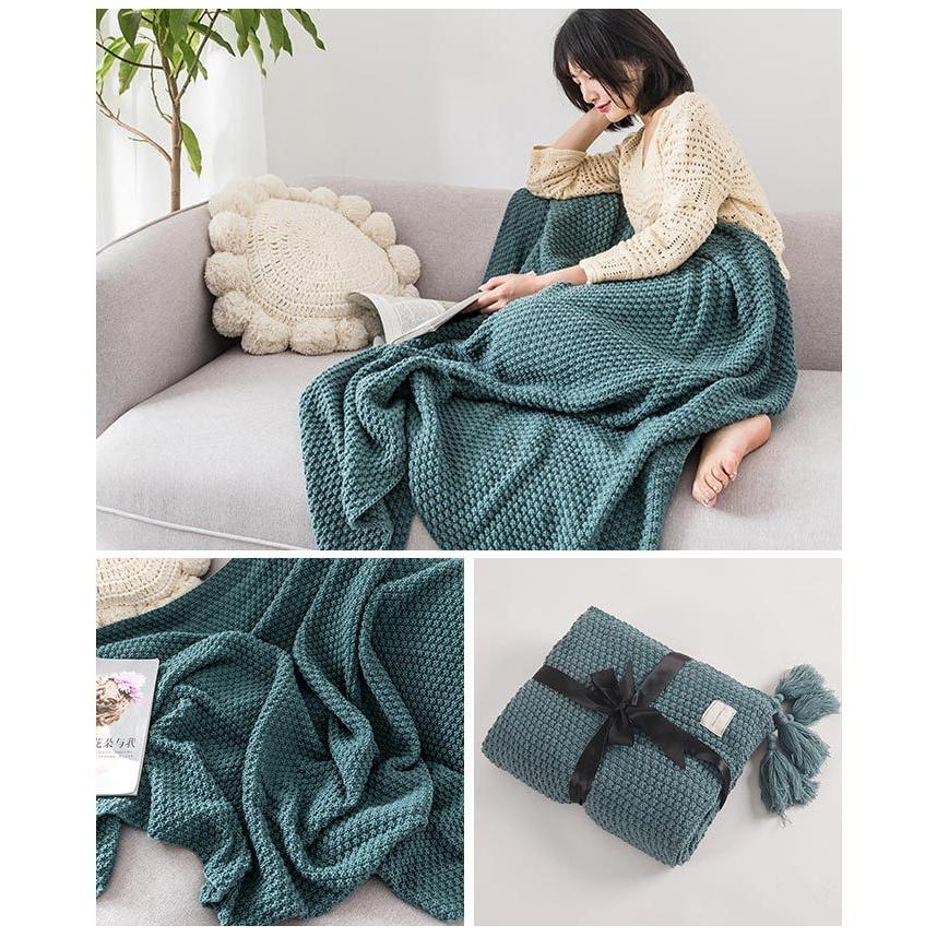 フリンジ付きブランケット 毛布 ふわふわ 北欧 大判 SNS話題で着る毛布
