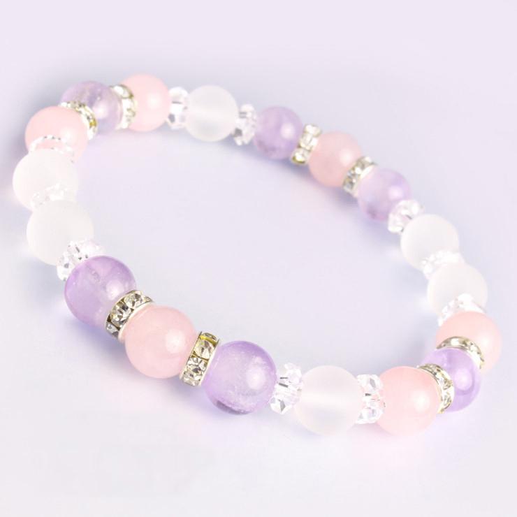 ラベンダーアメジスト・ローズクォーツ デザインブレスレット