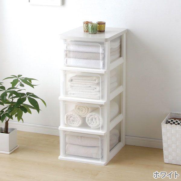 IRIS OHYAMA（アイリスオーヤマ） チェスト 4段 スリム 木天板 ウッド