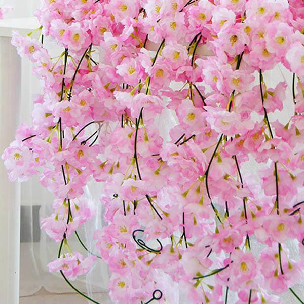全長200cm ガーランド 桜 サクラ 桃の花 フェイクグリーン 造花 ツタ