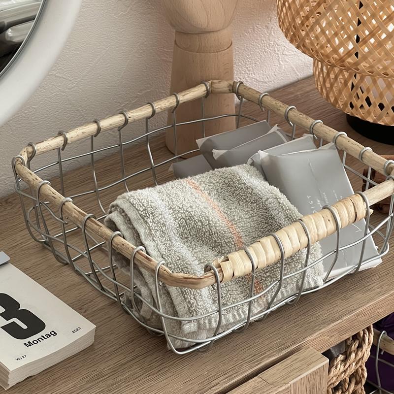 ワイヤーバスケット 小物入れ スクエア 四角 整理 収納 かご カゴ