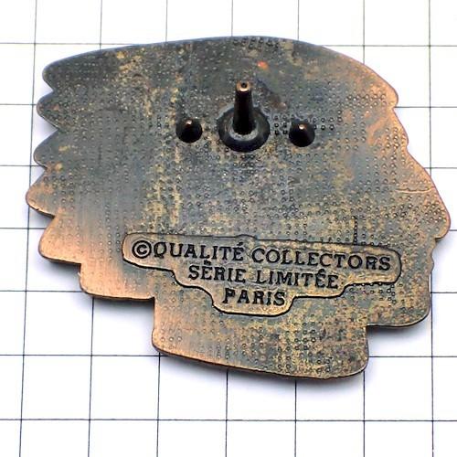 ピンバッジ・ネイティブアメリカン羽根飾りインディアン戦士◇フランス