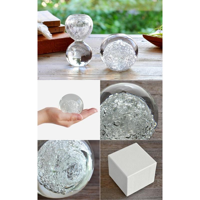 ペーパーウェイト ガラス 文鎮 雪花 ぺロカリエンテ 球体形 Sサイズ