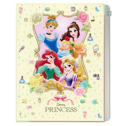 ディズニープリンセス クリアファイル A4 6P+ファスナーポケット付き
