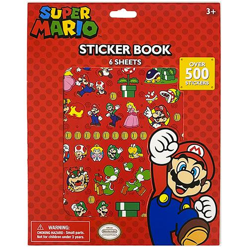 スーパーマリオ ステッカーブック OVER500 6シート 17744 SUPERMARIO