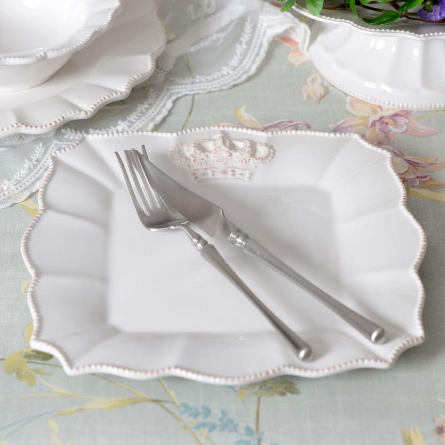 Crown ホワイトクラウン スクエアプレート 24cm HM1343【王冠 白い食器