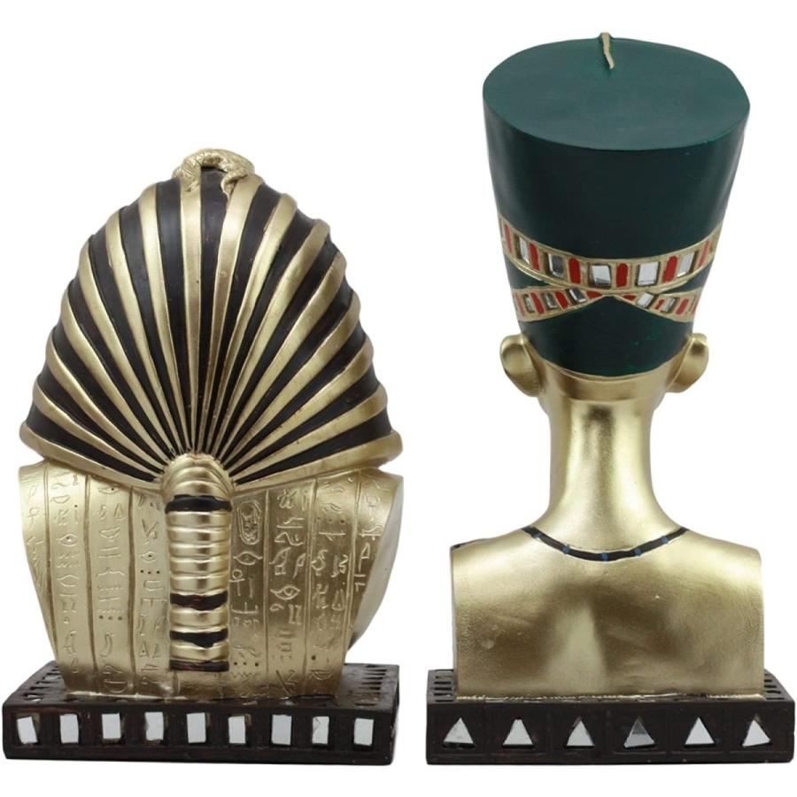 古代エジプトのファラオの黄金のマスクを被ったツタンカーメンと女王