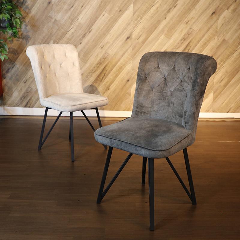 回転式ダイニングチェア 単品1脚 グレー色/全2色 ポリエステル布張り