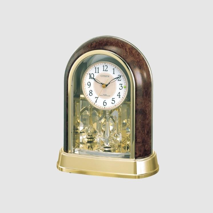 CITIZEN（シチズン） スタンダード 電波 置き時計 回転飾り ゴールド