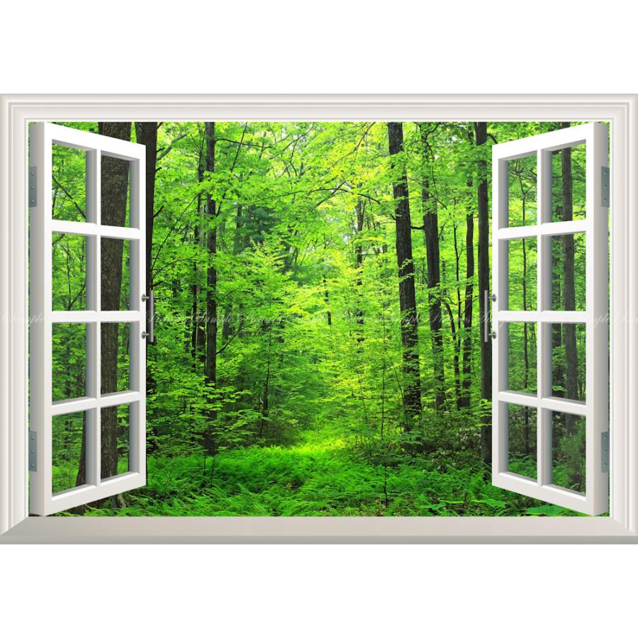 絵画風 壁紙ポスター (はがせるシール式) 森林 森林浴 緑 目の保養