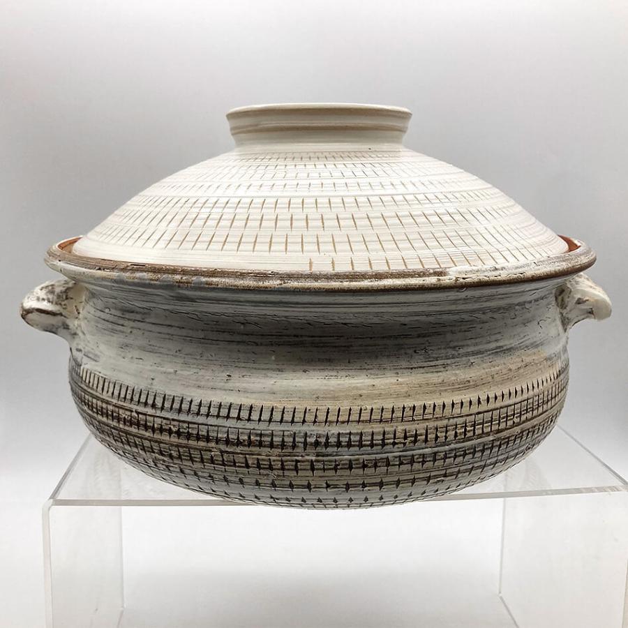 小石原焼 小石原焼き 土鍋 M 白 黄/黒 マルワ窯 陶器 鍋 : reboot life