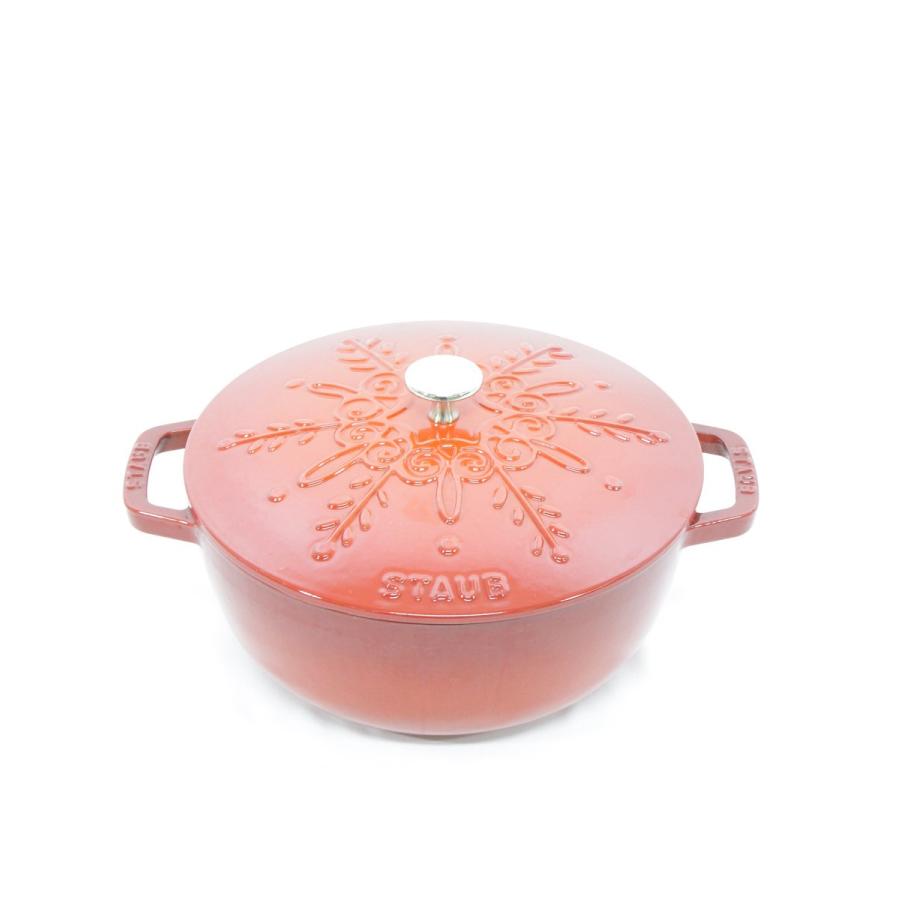 ピコ・ココット 【美品】ストウブ スノーフレークココット 24cm