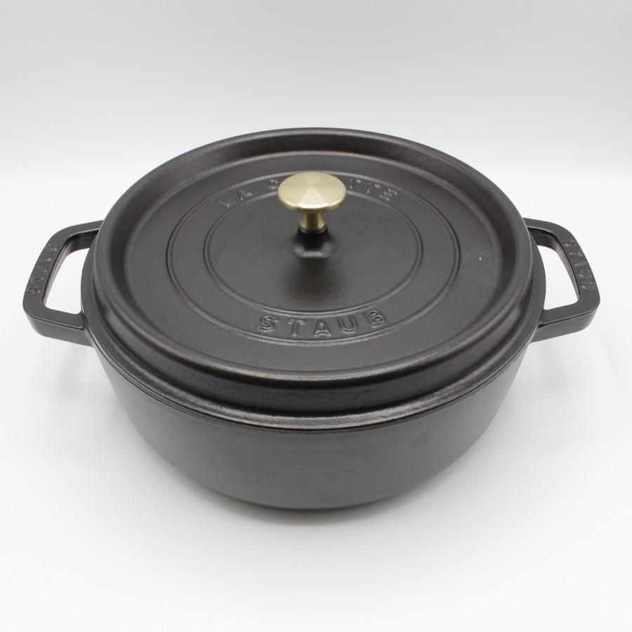 Staub（ストウブ） シャロー ラウンド ココット 26cm ブラック 40510