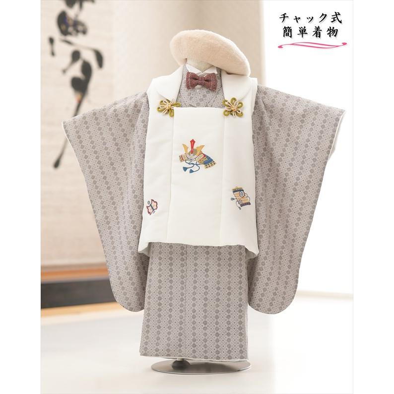 チャックでワンタッチ簡単着付け 3歳 男の子 七五三 被布セット 着物